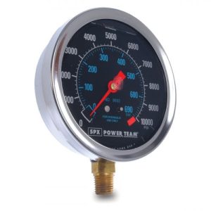POWERTEAM HYDRAULIC PRESSURE GAUGE 10,000 PSI, 100mm 0-700 BAR 1/4NPT SST CL.1 - Buy Any Tool